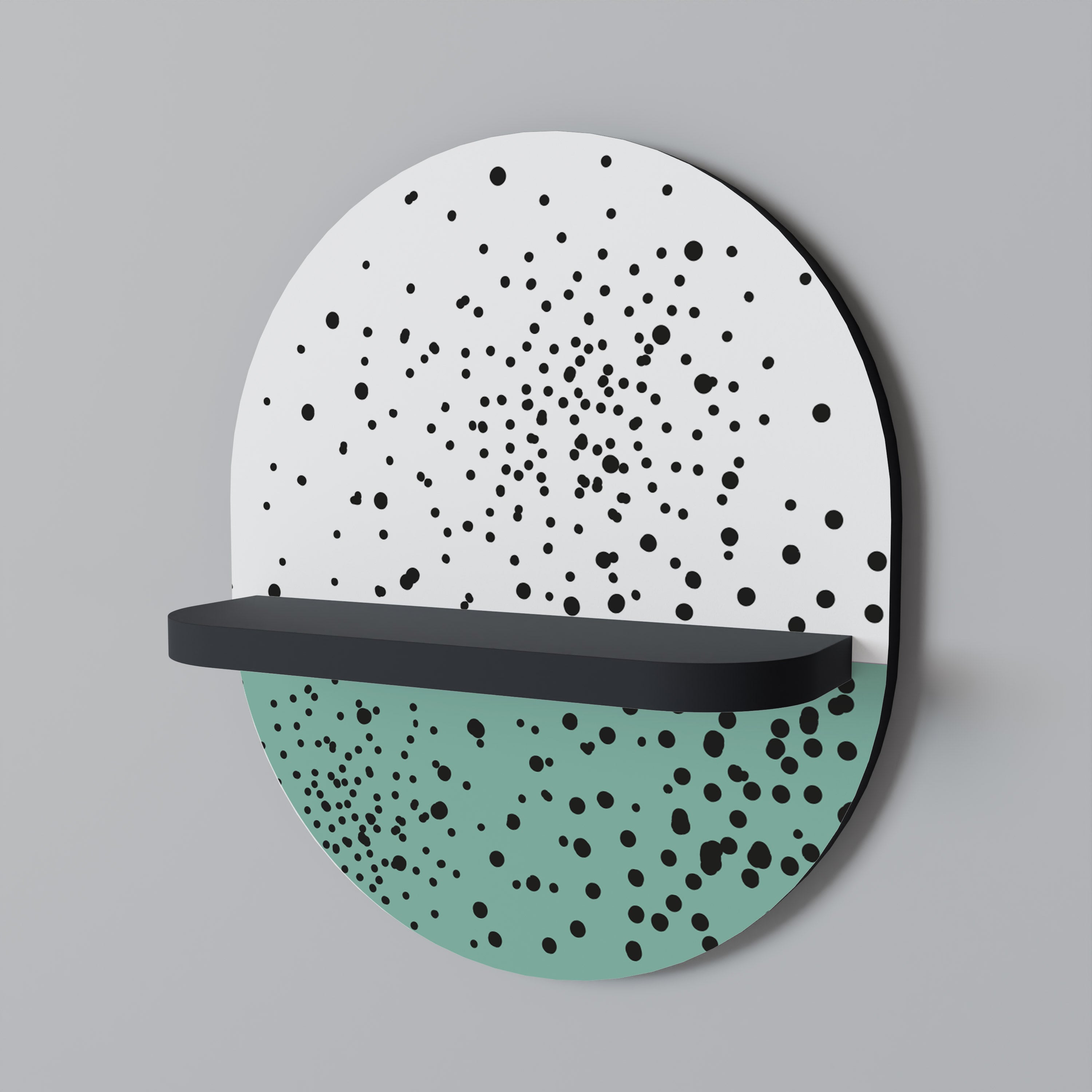 DOTTED DELIGHTS Ovales Kunstregal in Schwarz