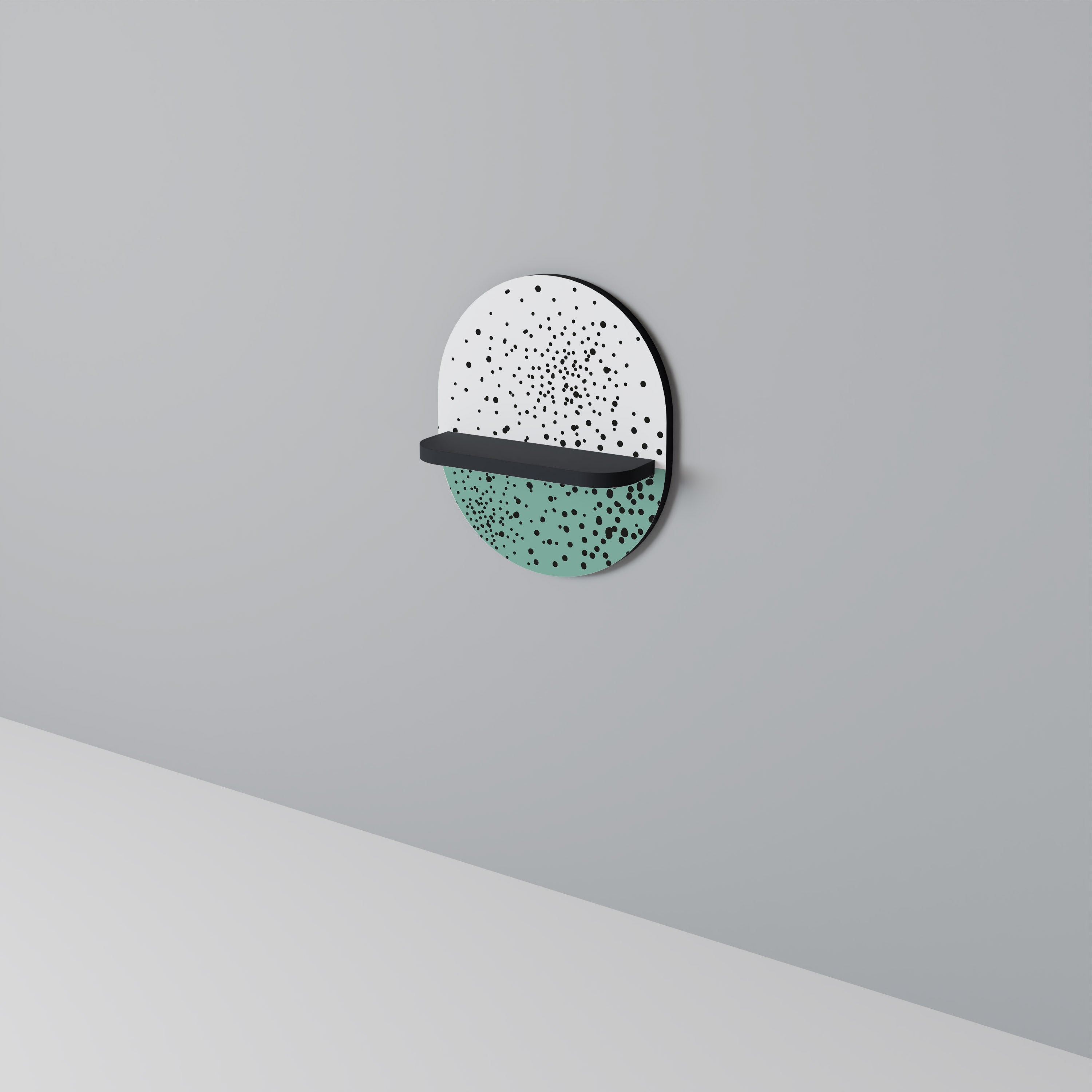 DOTTED DELIGHTS Ovales Kunstregal in Schwarz