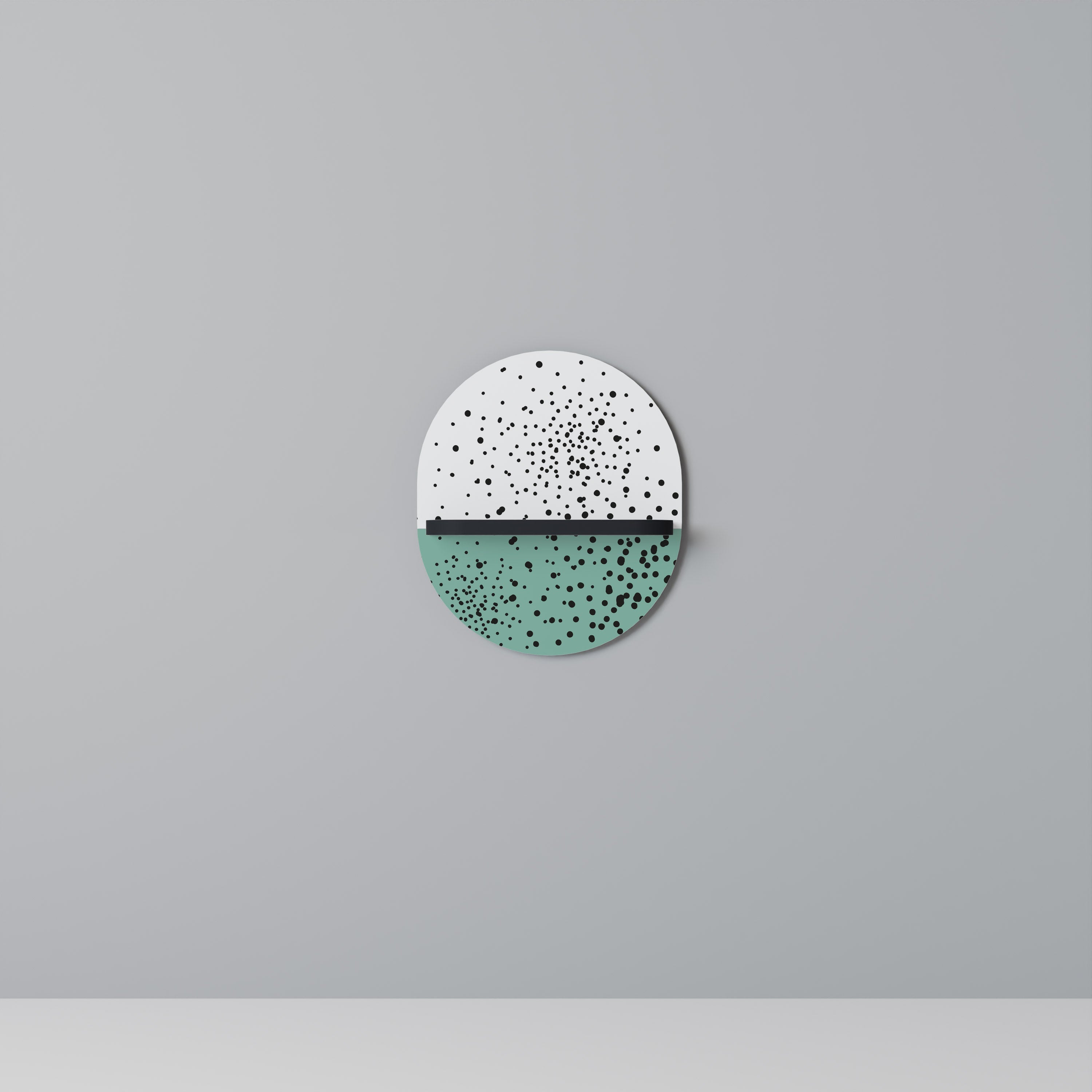 DOTTED DELIGHTS Ovales Kunstregal in Schwarz