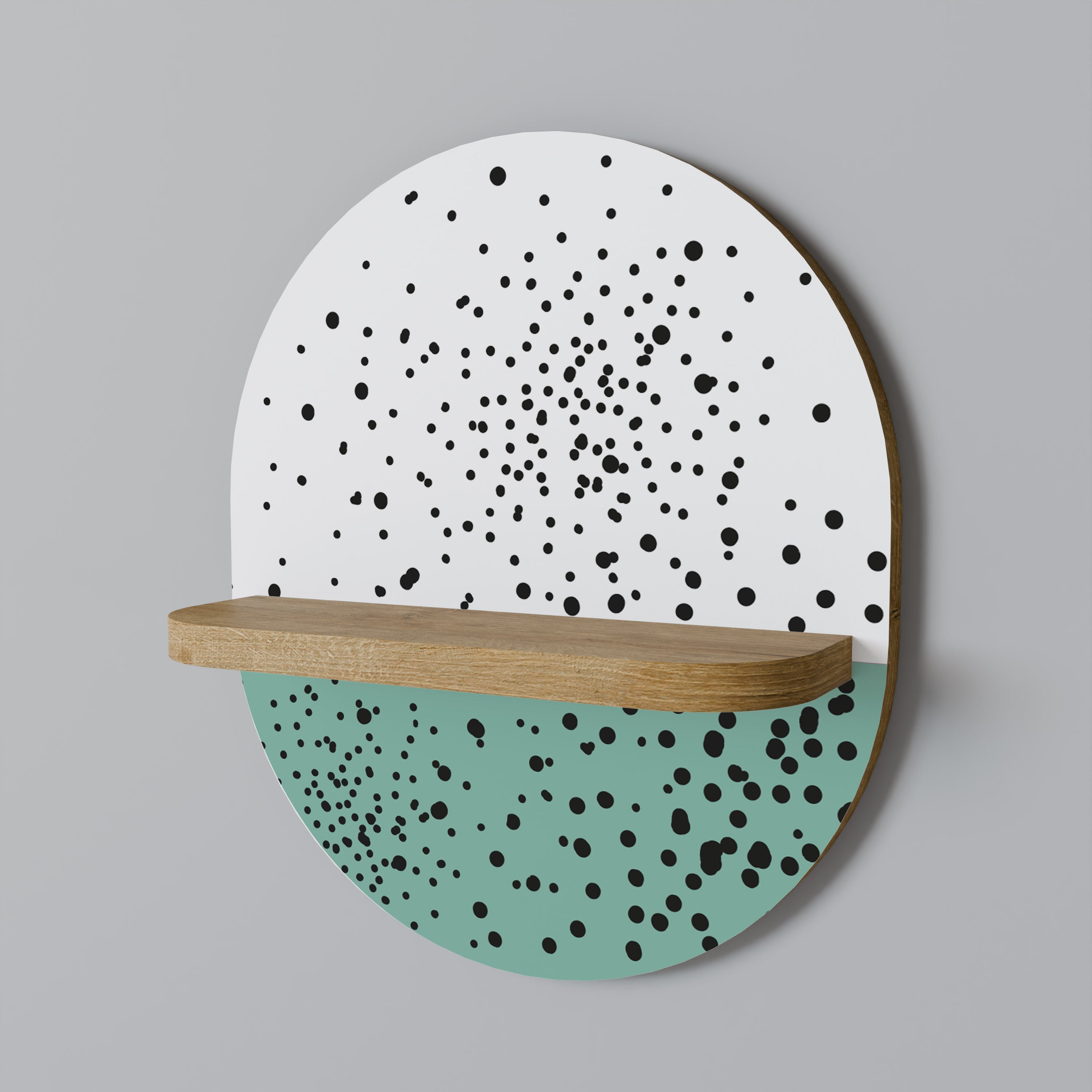 DOTTED DELIGHTS Ovales Kunstregal in Eichenoptik