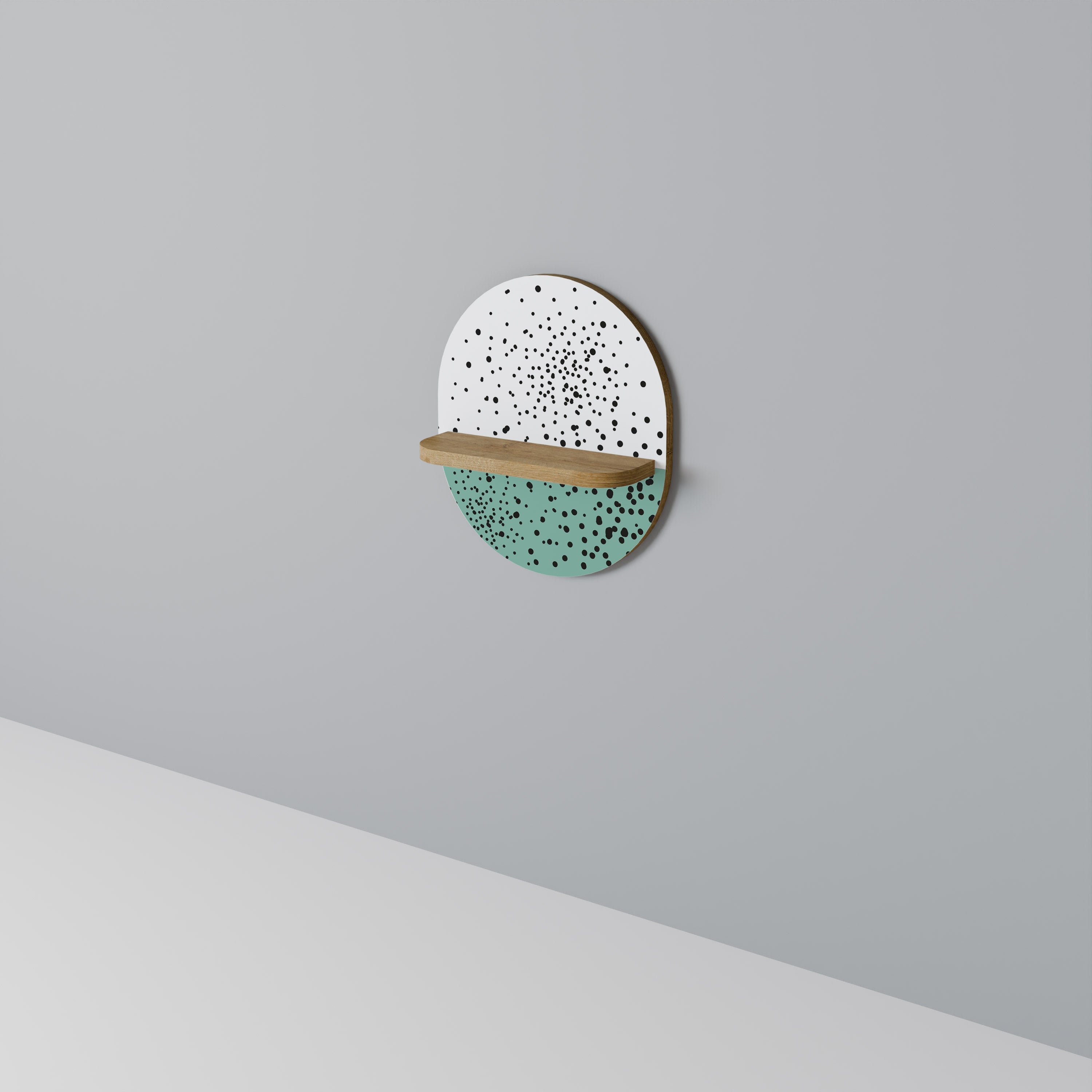 DOTTED DELIGHTS Ovales Kunstregal in Eichenoptik