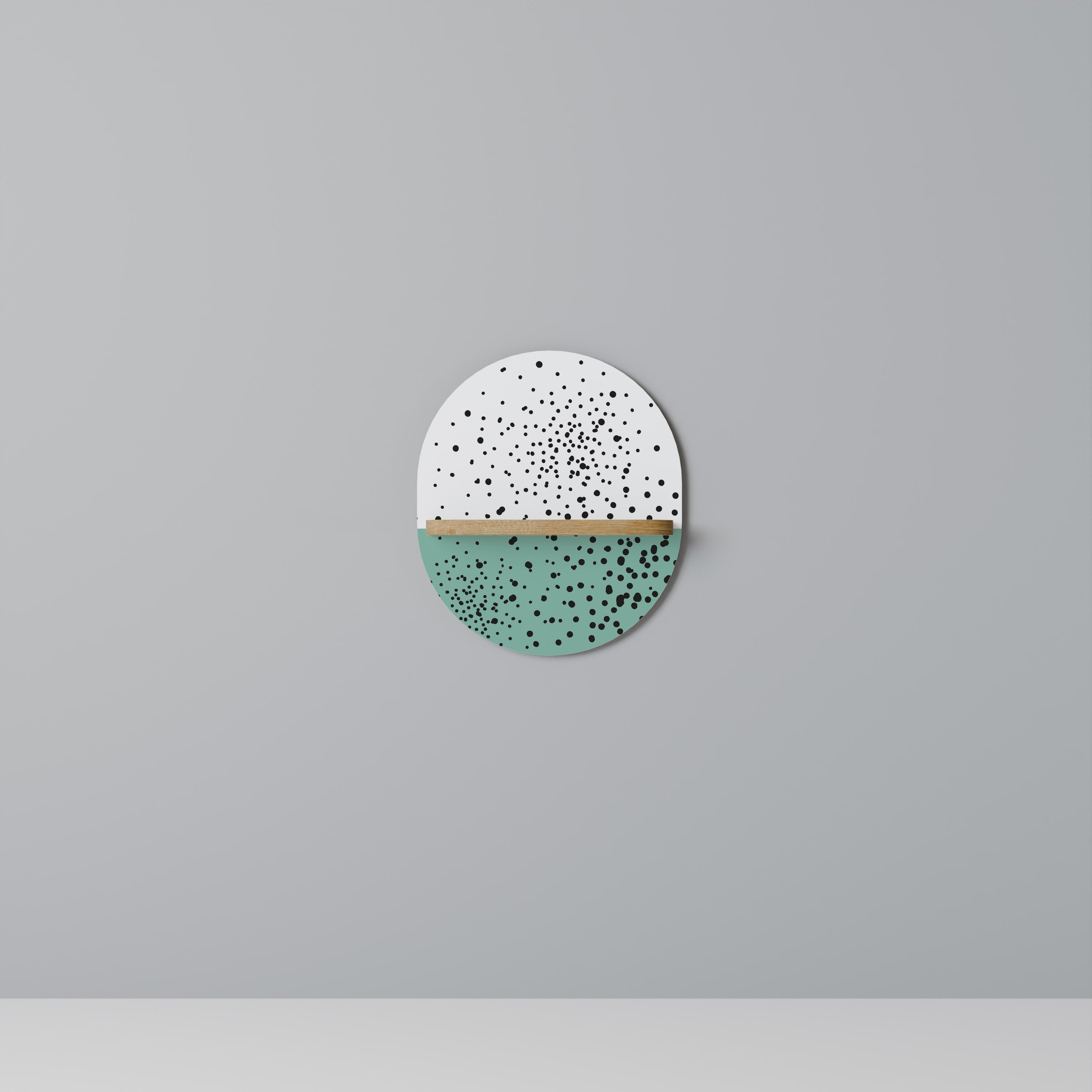 DOTTED DELIGHTS Ovales Kunstregal in Eichenoptik