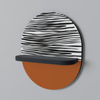 RADIANT ZEBRA Oval Art Shelf In Black Finish