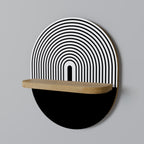 DUSK VIBRATION Ovales Kunstregal in Eiche-Optik