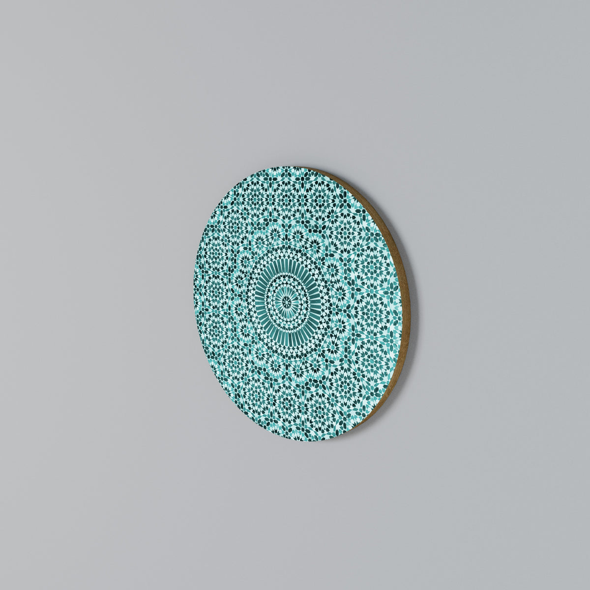 MOROCCAN TURQUOISE Rundes Wandbild