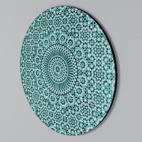 MOROCCAN TURQUOISE Rundes Wandbild