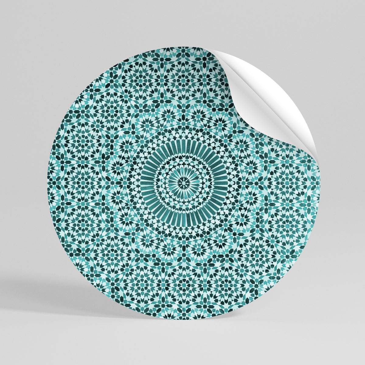 MOROCCAN TURQUOISE Runder Wandsticker zum Abziehen und Aufkleben