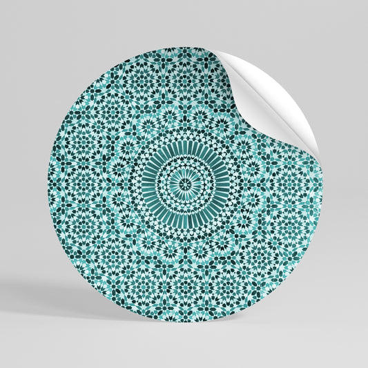 MOROCCAN TURQUOISE Runder Wandsticker zum Abziehen und Aufkleben