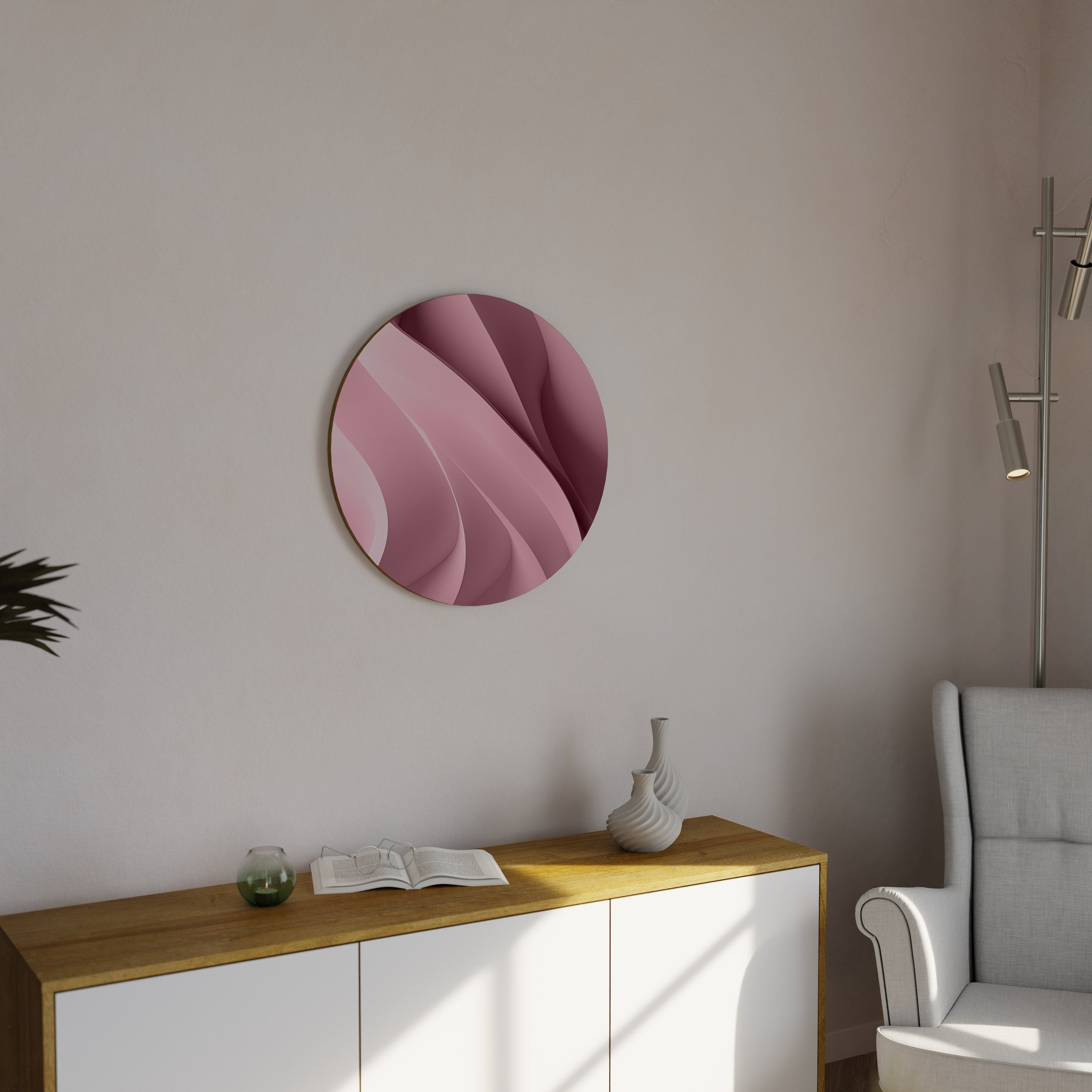 THINKING PINK Runde Wandkunst