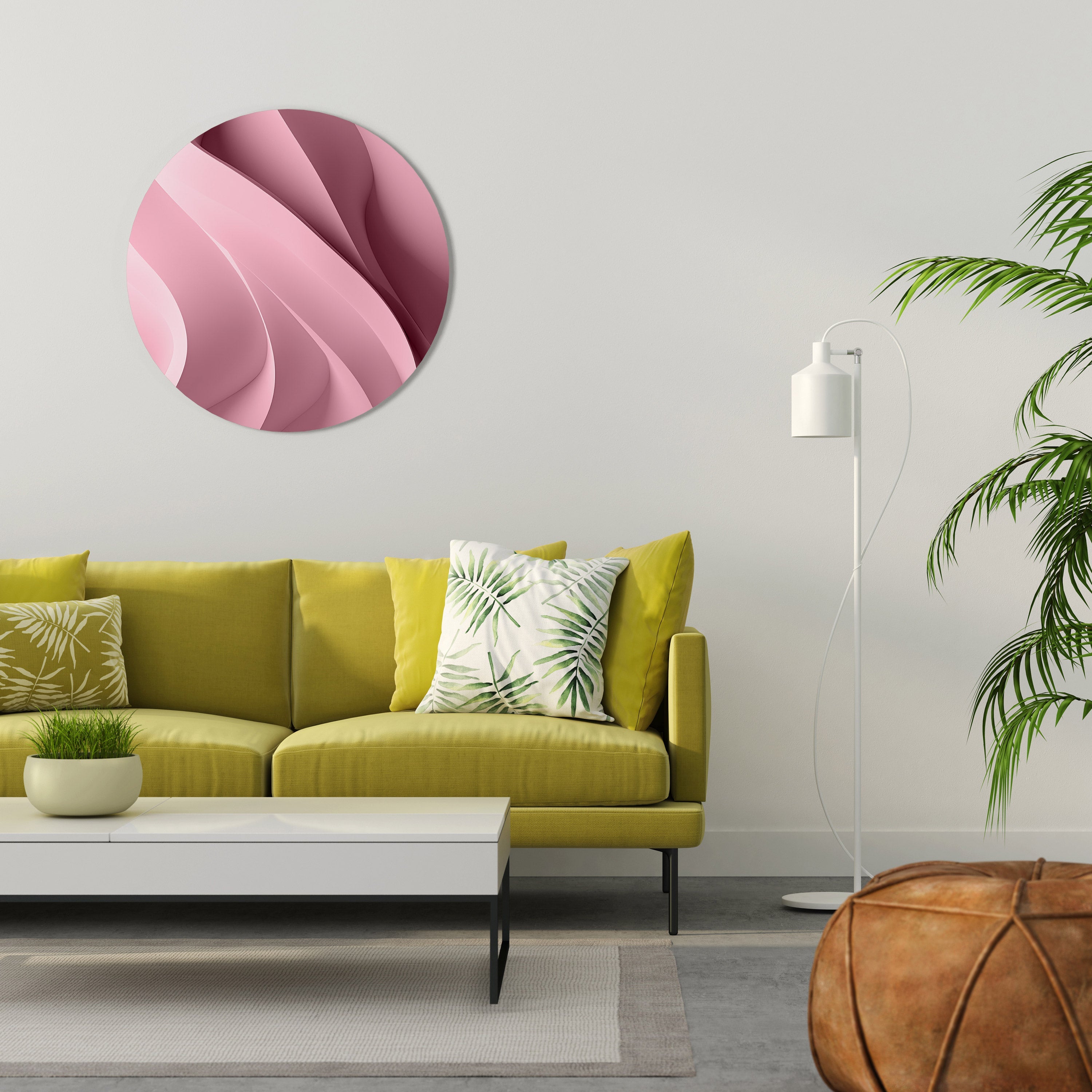 THINKING PINK Runde Wandkunst