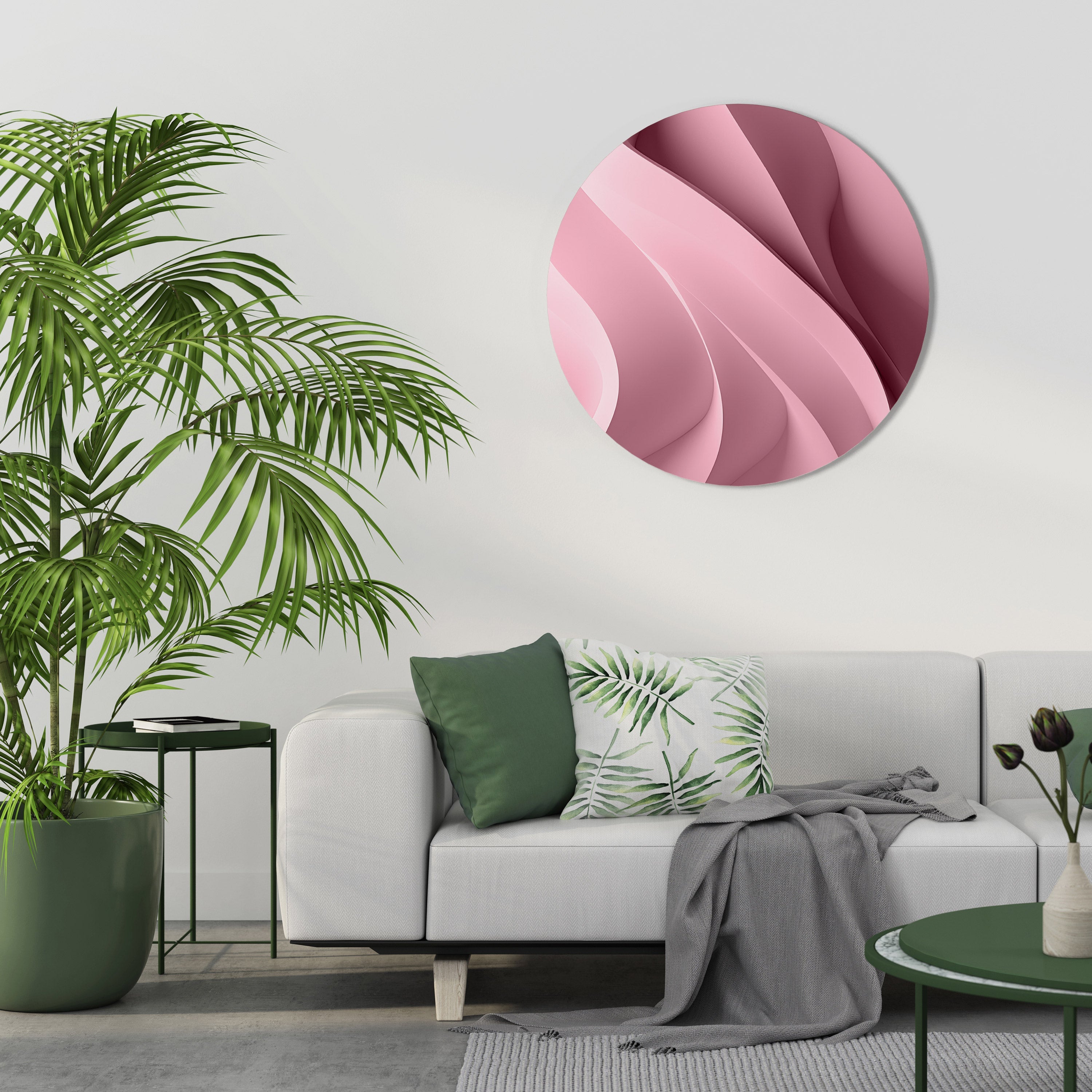 THINKING PINK Runde Wandkunst