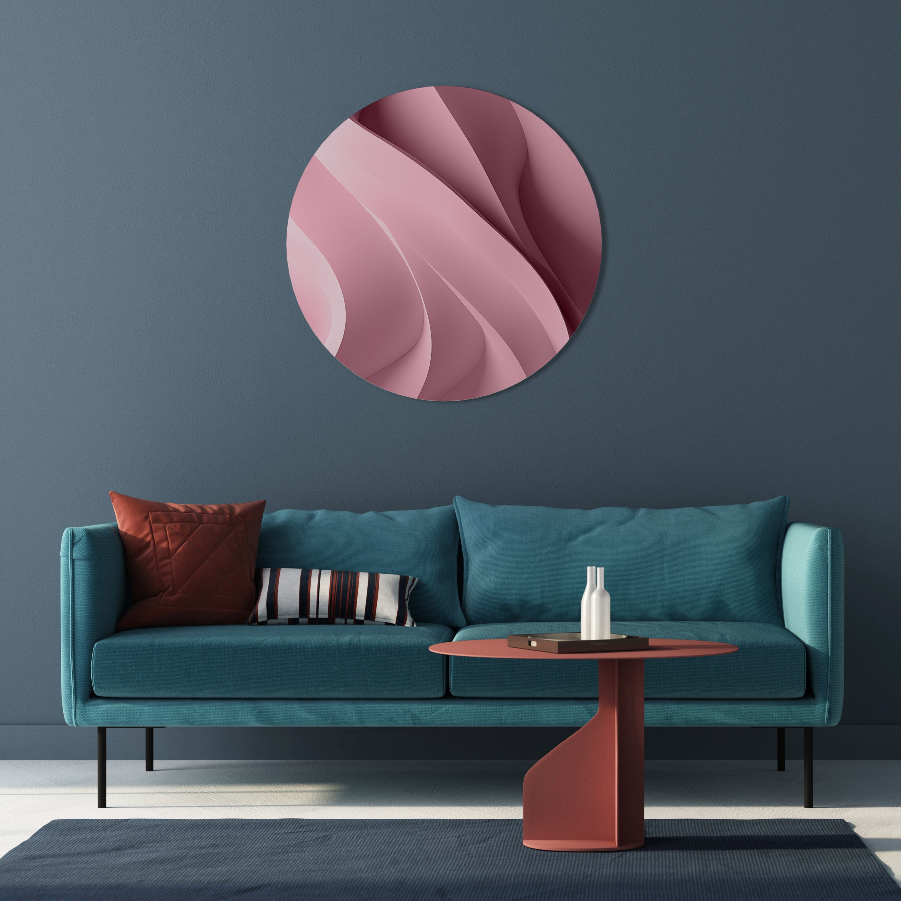 THINKING PINK Runde Wandkunst