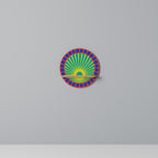 SHIMMER SPECTRUM Rundes Kunstregal in Eiche-Optik