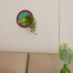 SHIMMER SPECTRUM Rundes Kunstregal in Eiche-Optik