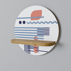 VIBRANT VERSE Rundes Kunstregal in Eiche-Optik