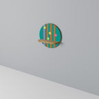 SOMEWHERE IN BETWEEN Rundes Kunstregal in Eiche-Optik