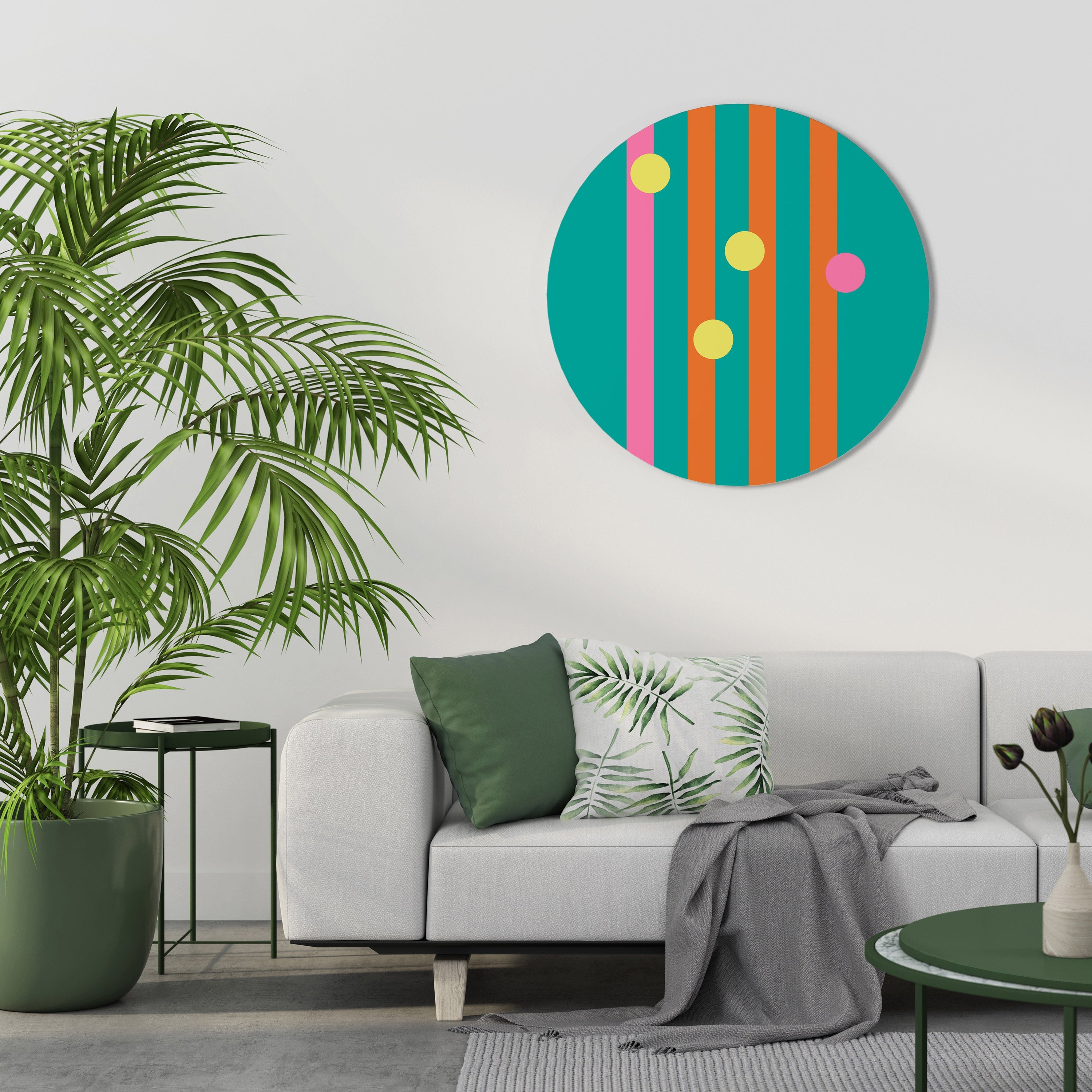 Irgendwo dazwischen, runde Wandkunst