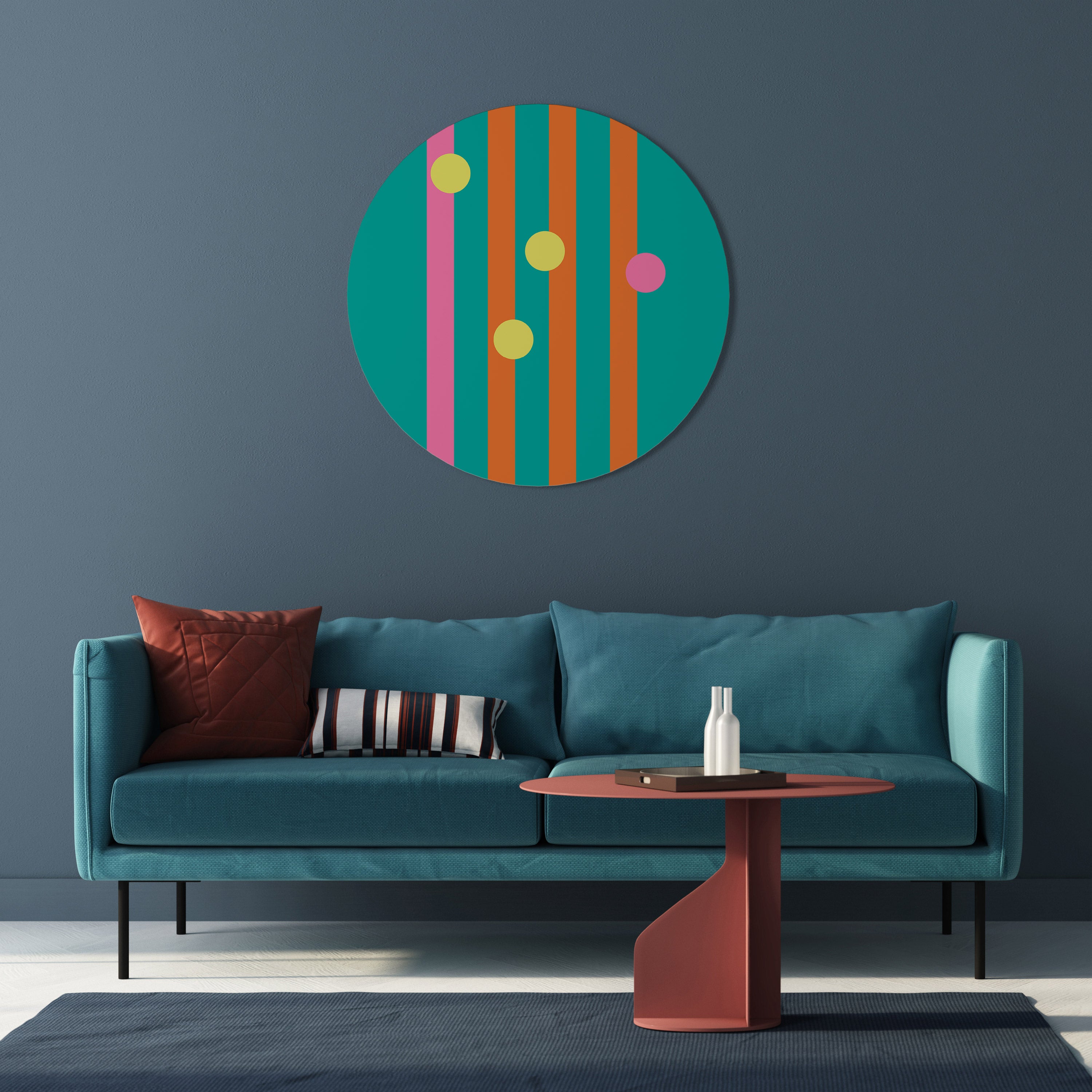 Irgendwo dazwischen, runde Wandkunst