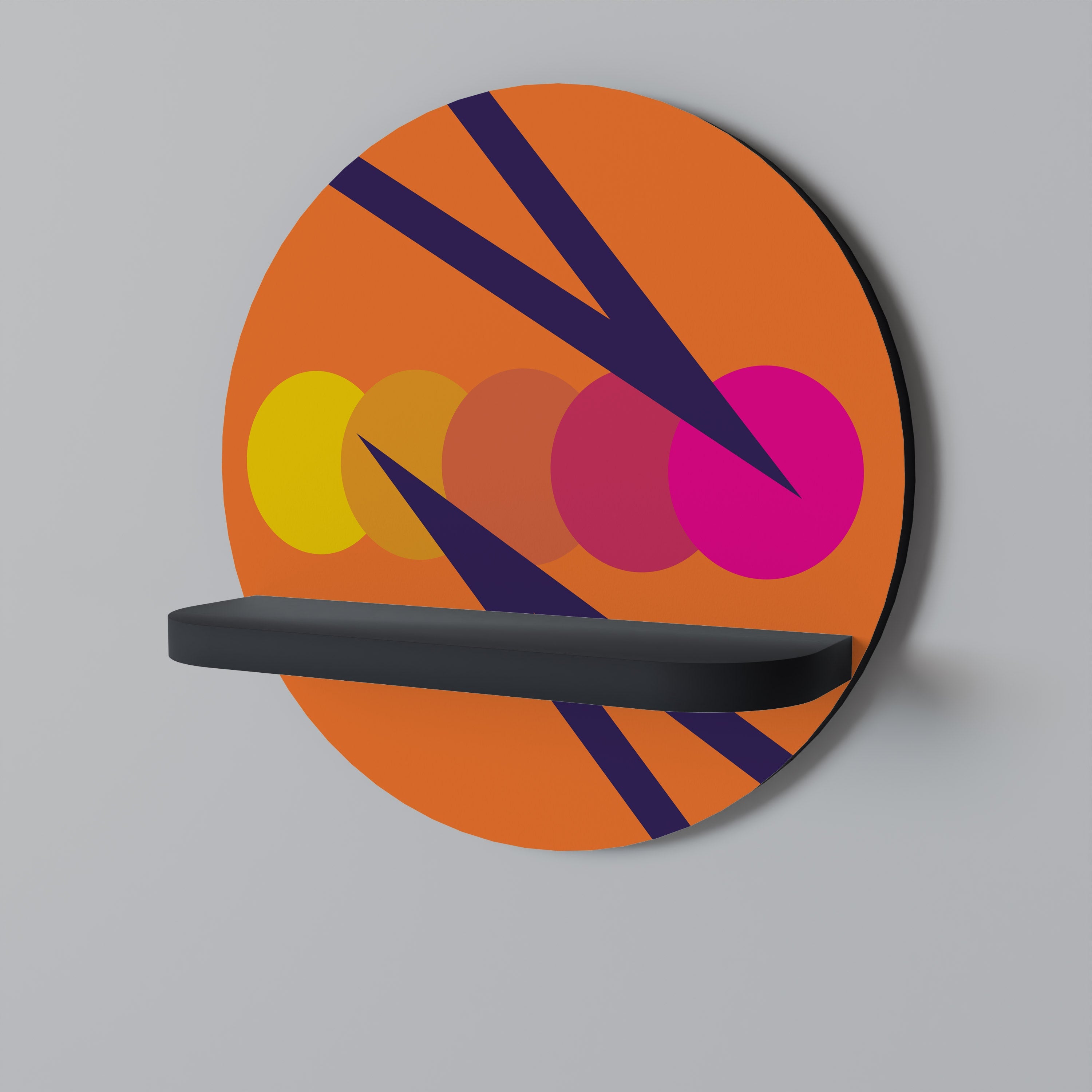 ON THE DOT BLADE Rundes Kunstregal in Schwarz