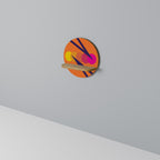 ON THE DOT BLADE Rundes Kunstregal in Eiche-Optik