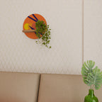 ON THE DOT BLADE Rundes Kunstregal in Eiche-Optik