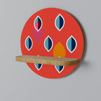 SYNCHRO ON FIRE Rundes Kunstregal in Eiche-Optik