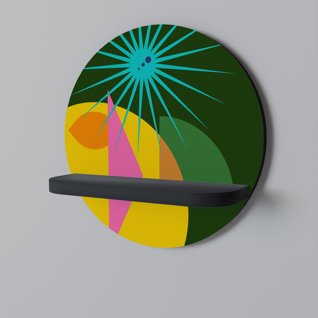 RADIANT RAY Rundes Kunstregal in Schwarz