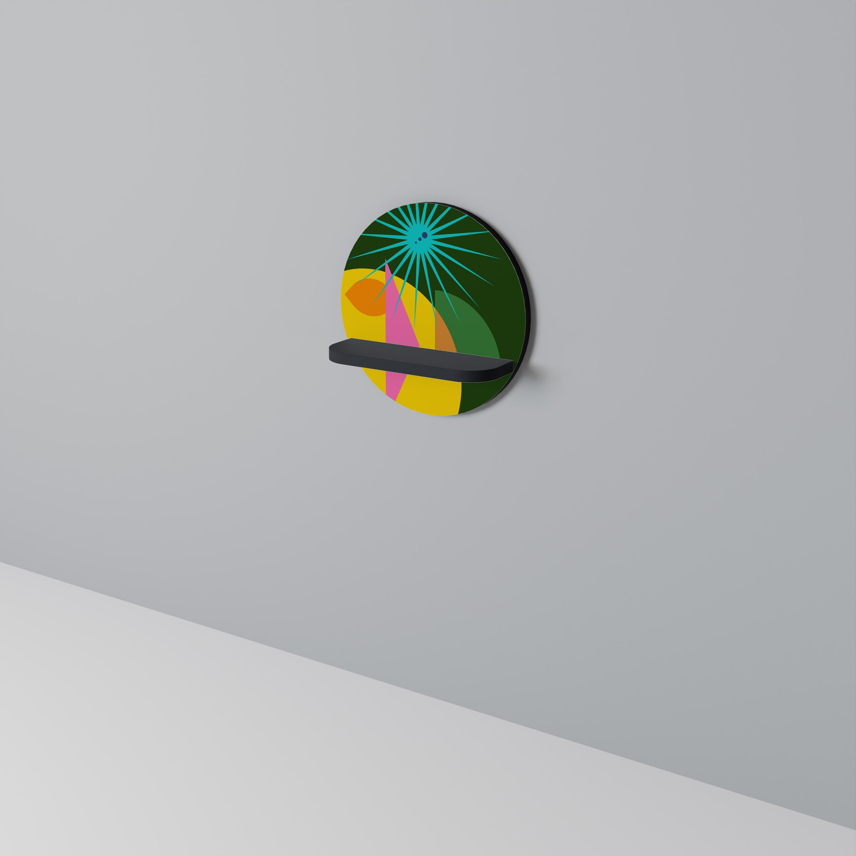 RADIANT RAY Rundes Kunstregal in Schwarz