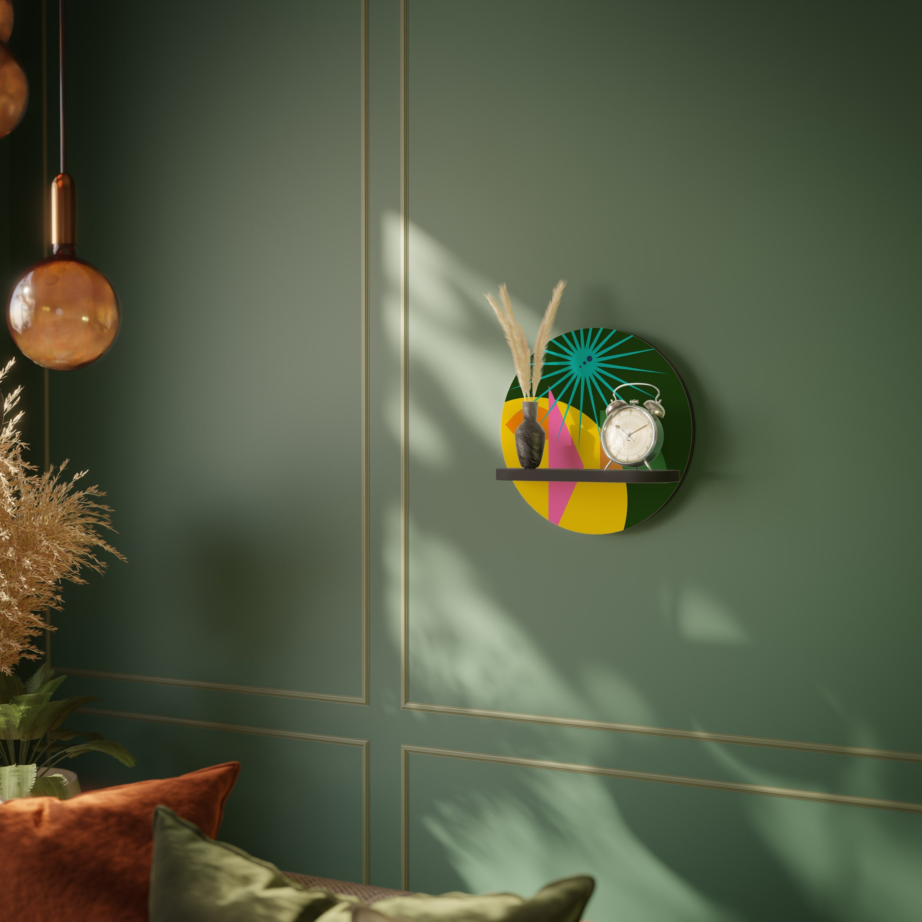 RADIANT RAY Rundes Kunstregal in Schwarz