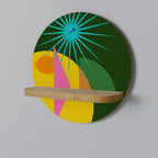 RADIANT RAY Rundes Kunstregal in Eiche-Optik