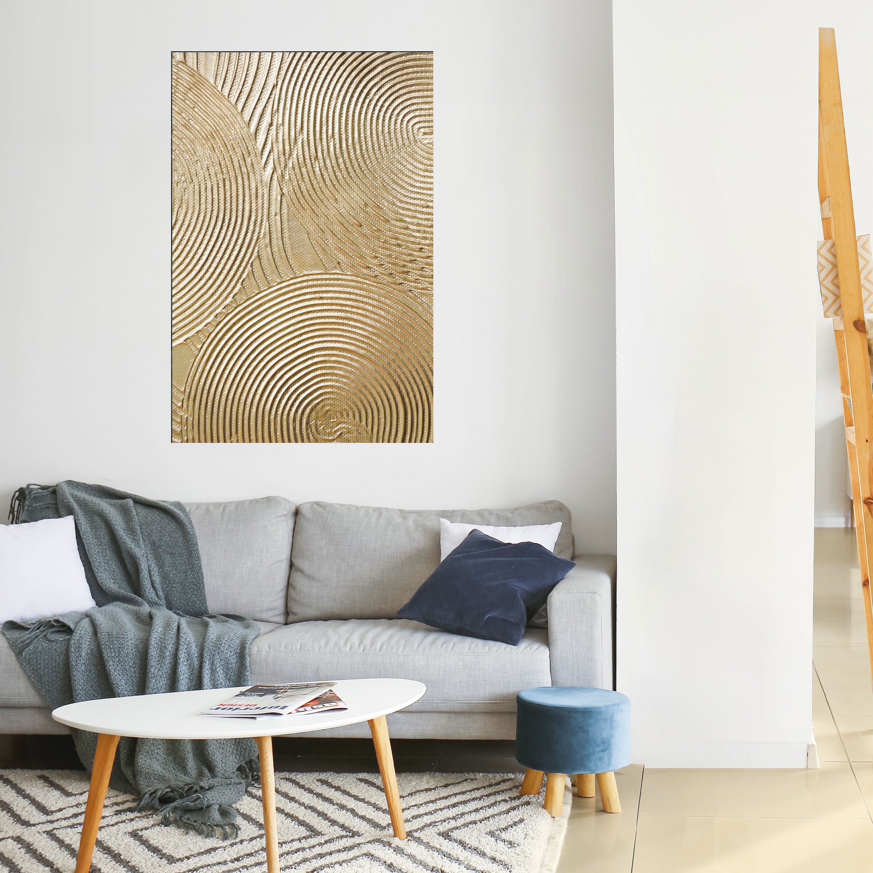 GOLDEN WAVES UNFOLD Vertikales Poster zum Abziehen und Aufkleben