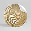 GOLDEN WAVES UNFOLD Peel and Stick Round Sticker