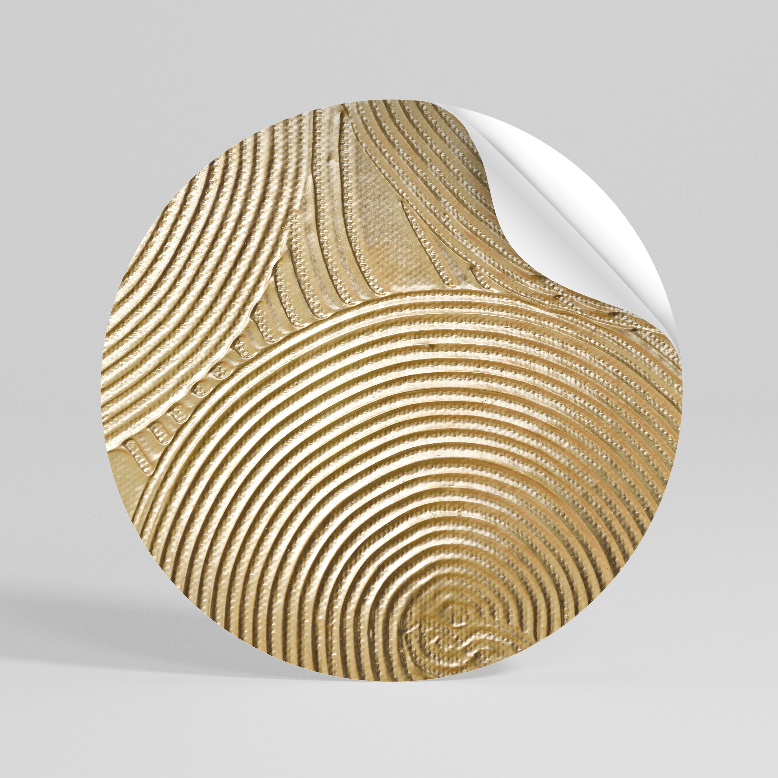 GOLDEN WAVES UNFOLD Peel and Stick Round Sticker
