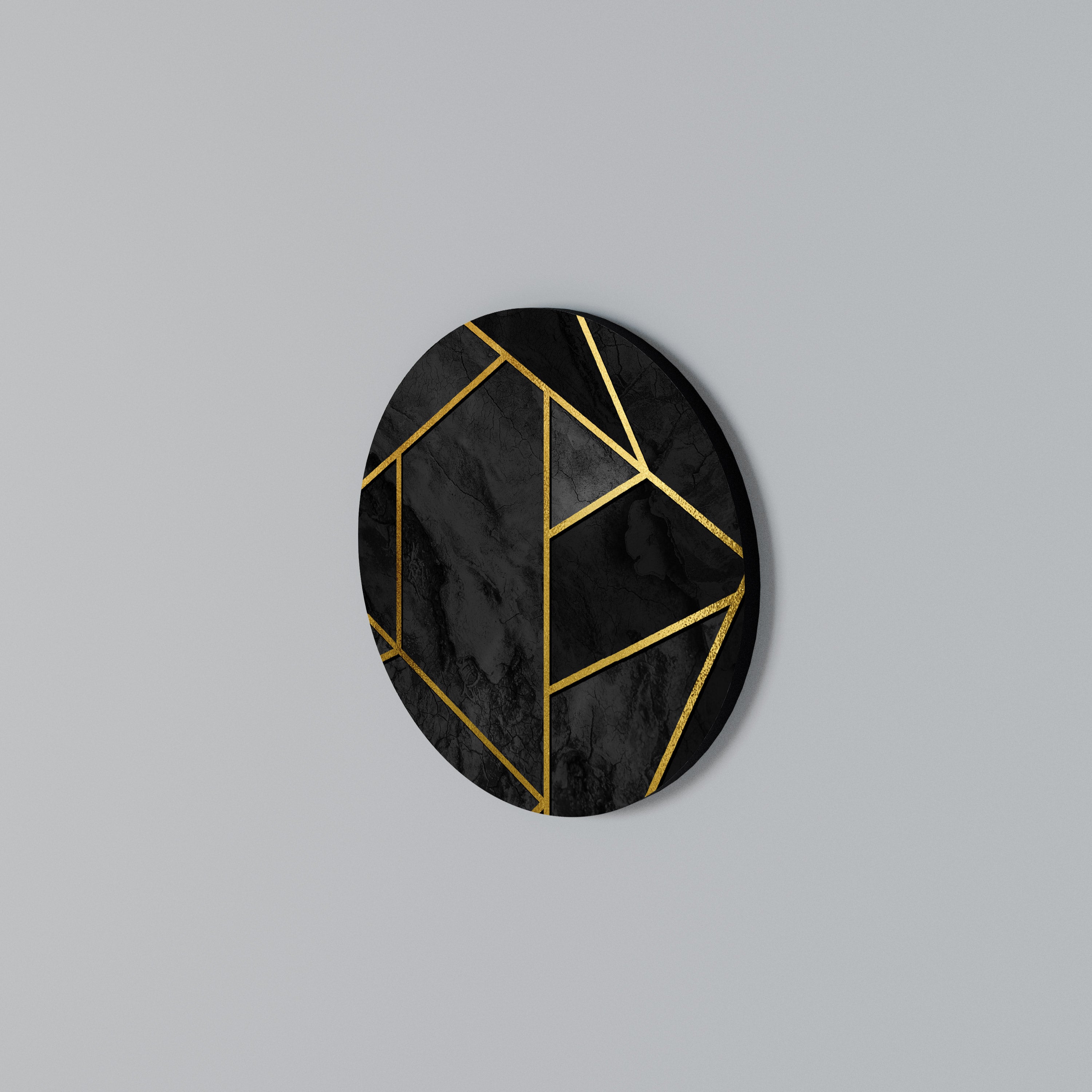GLINTING GEOMETRIC DREAMS Round Wall Art