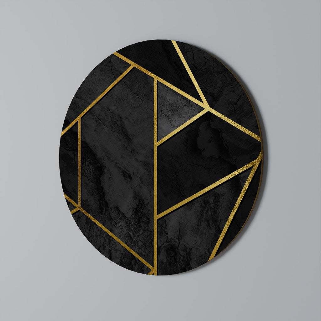 GLITZERNDE GEOMETRISCHE TRÄUME Runde Wandkunst