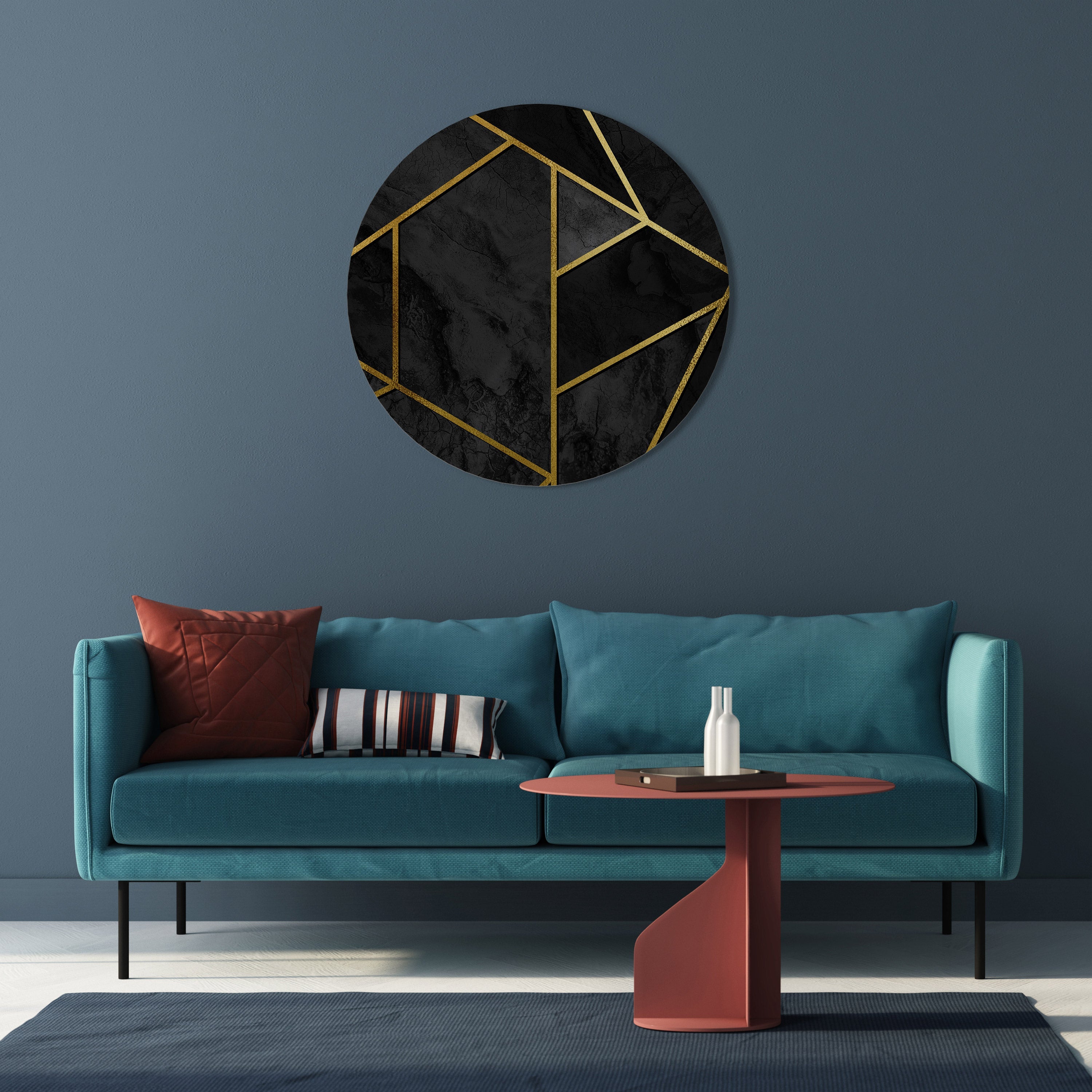 GLITZERNDE GEOMETRISCHE TRÄUME Runde Wandkunst