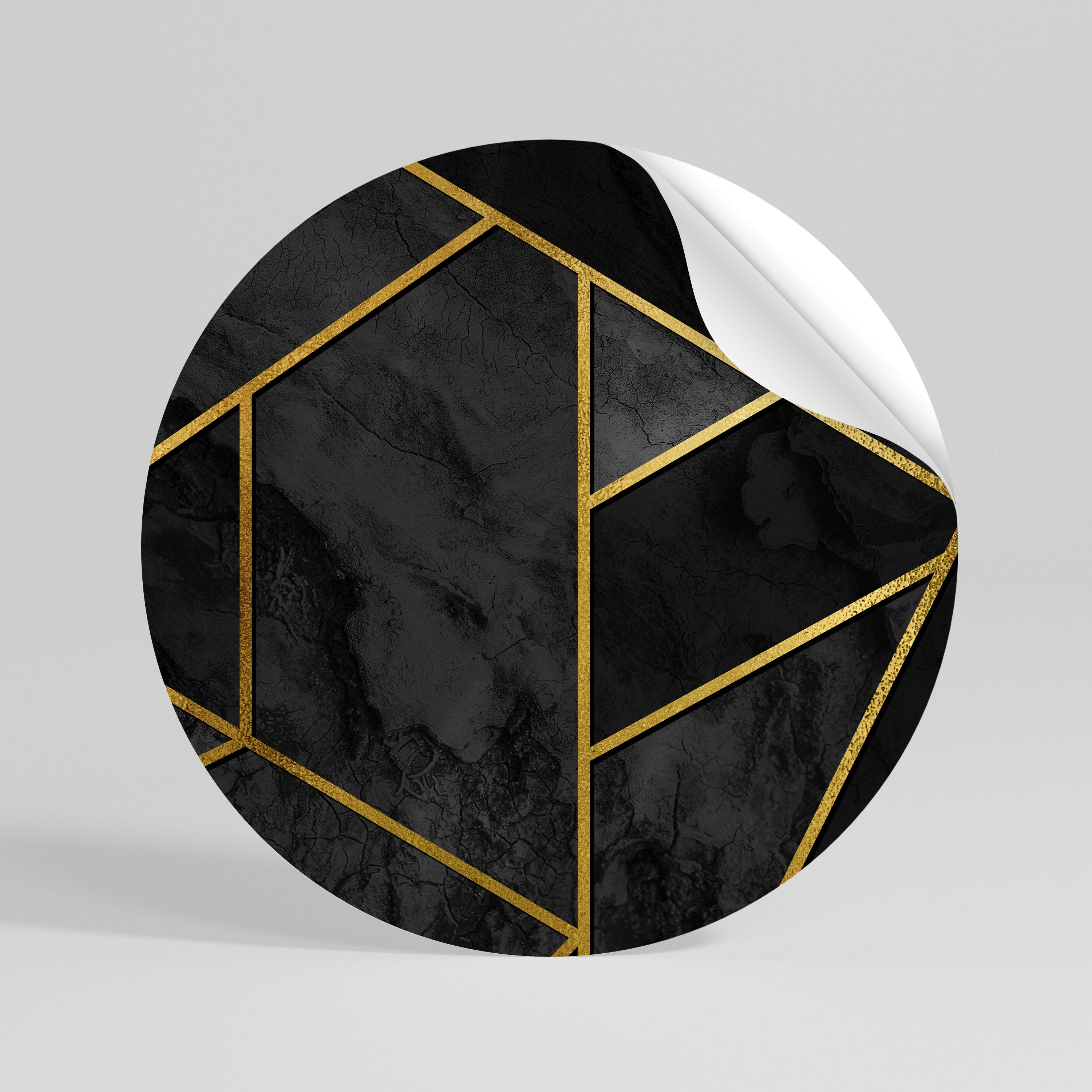 GLINTING GEOMETRIC DREAMS Peel and Stick Round Sticker