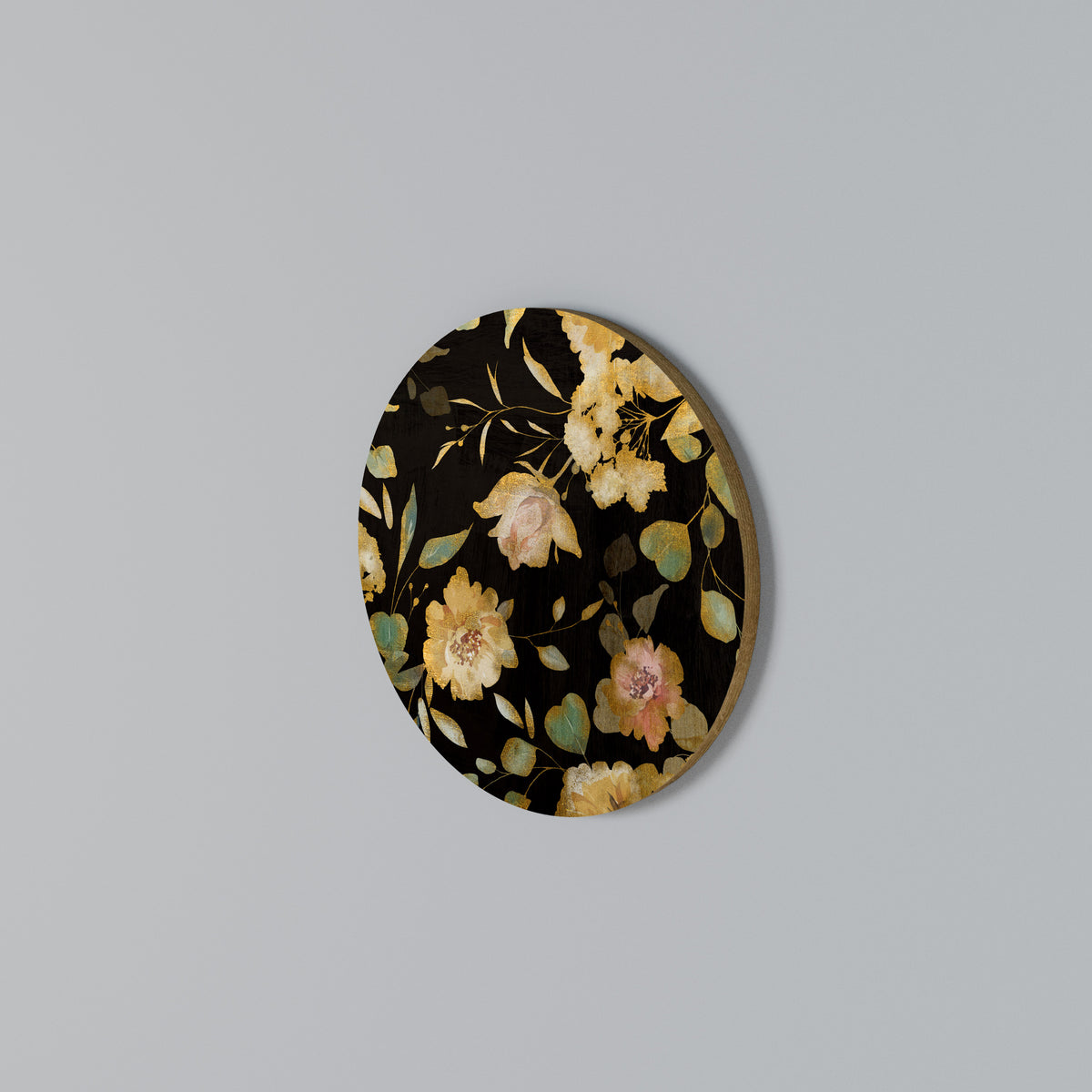 MODEST FLORAL Rundes Wandbild