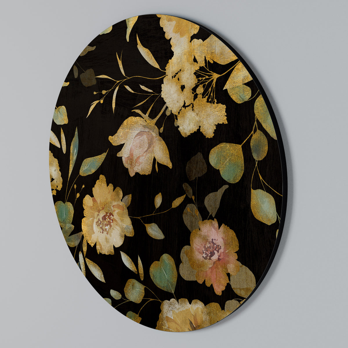 MODEST FLORAL Rundes Wandbild