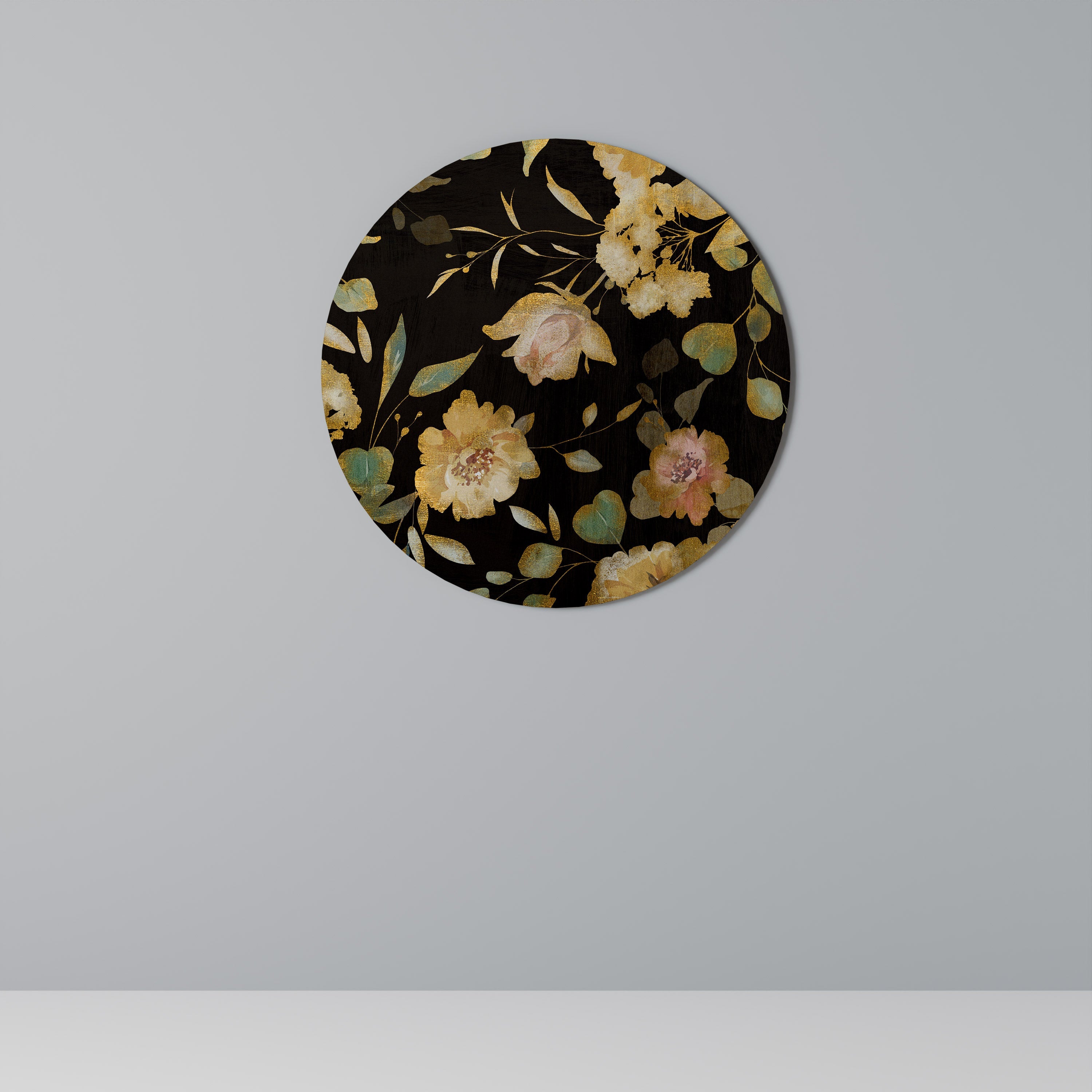 BESCHEIDENE BLUMEN Runde Wandkunst