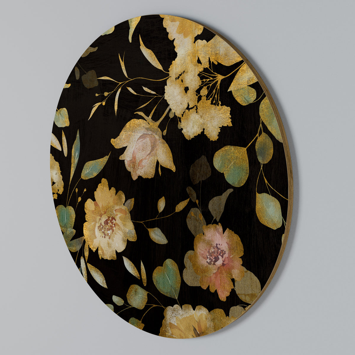 MODEST FLORAL Rundes Wandbild