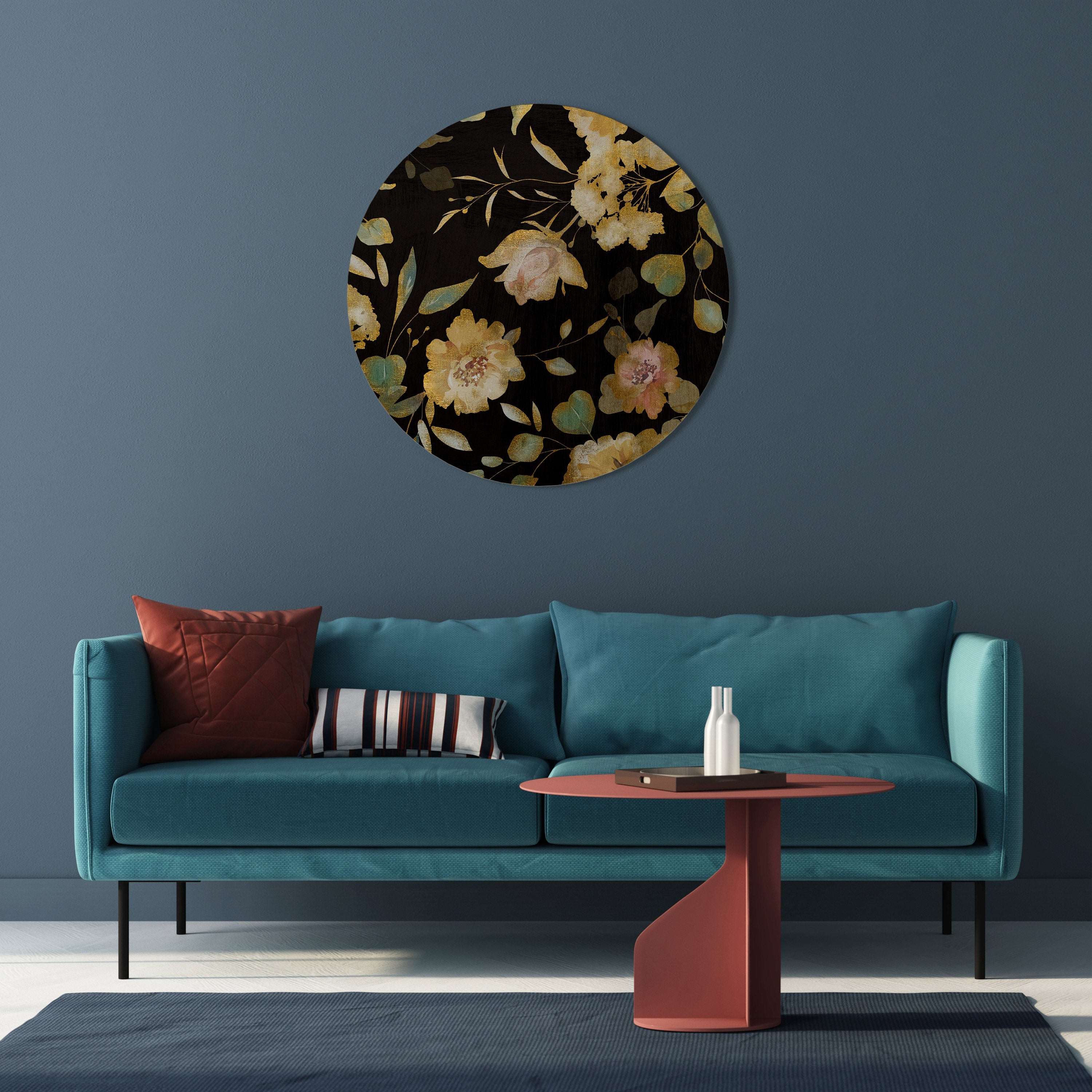BESCHEIDENE BLUMEN Runde Wandkunst