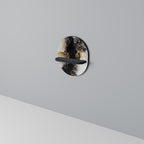 MARBLE OF TOMMORROW Oval Art Shelf In Black Finish