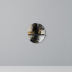 MARBLE OF TOMMORROW Oval Art Shelf In Black Finish