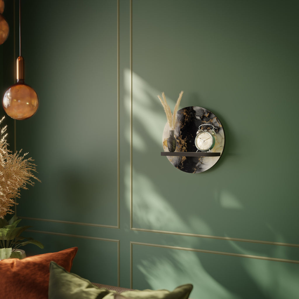 MARBLE OF TOMMORROW Rundes Kunstregal in Schwarz