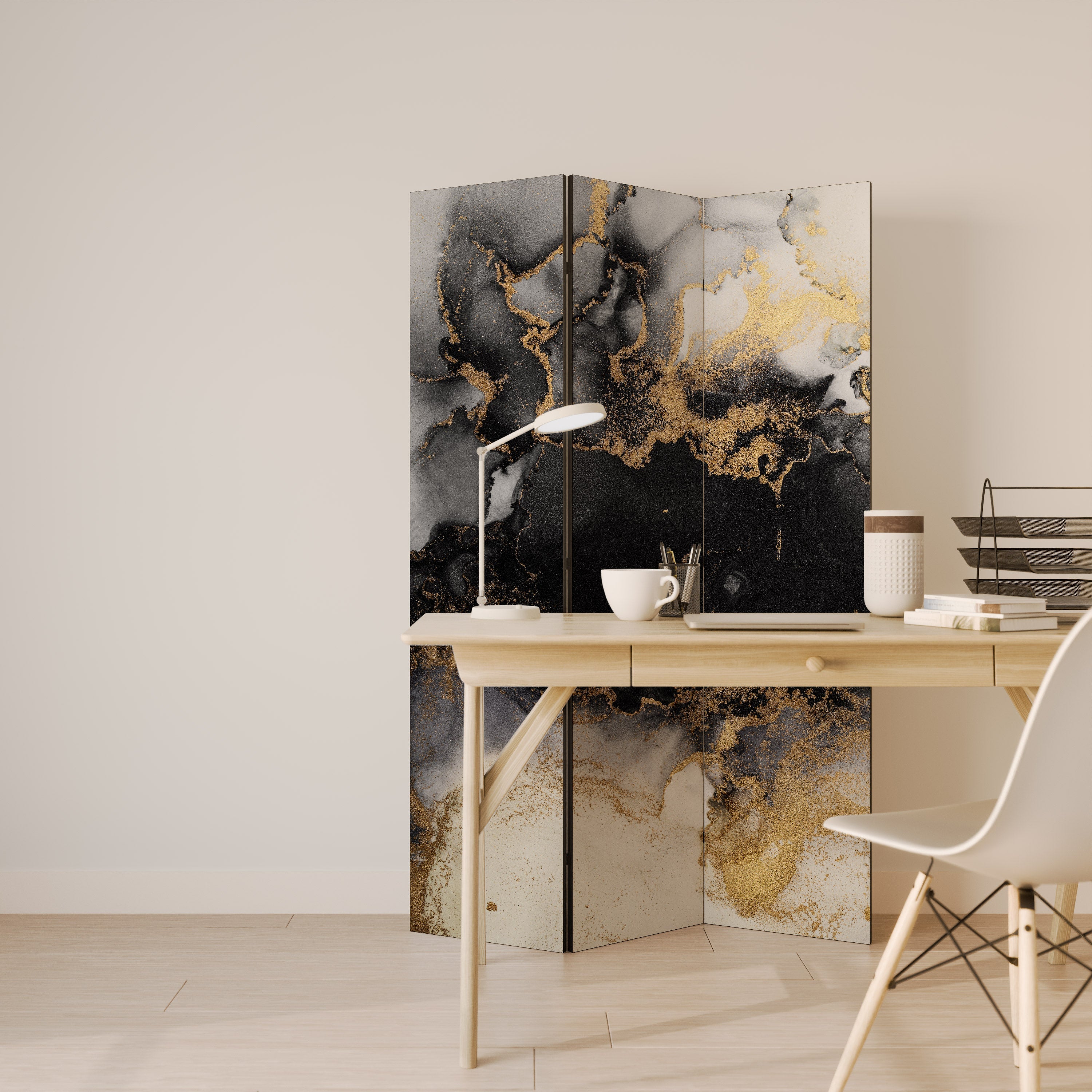 MARBLE OF TOMMORROW Dekorativer 3-teiliger Raumteiler