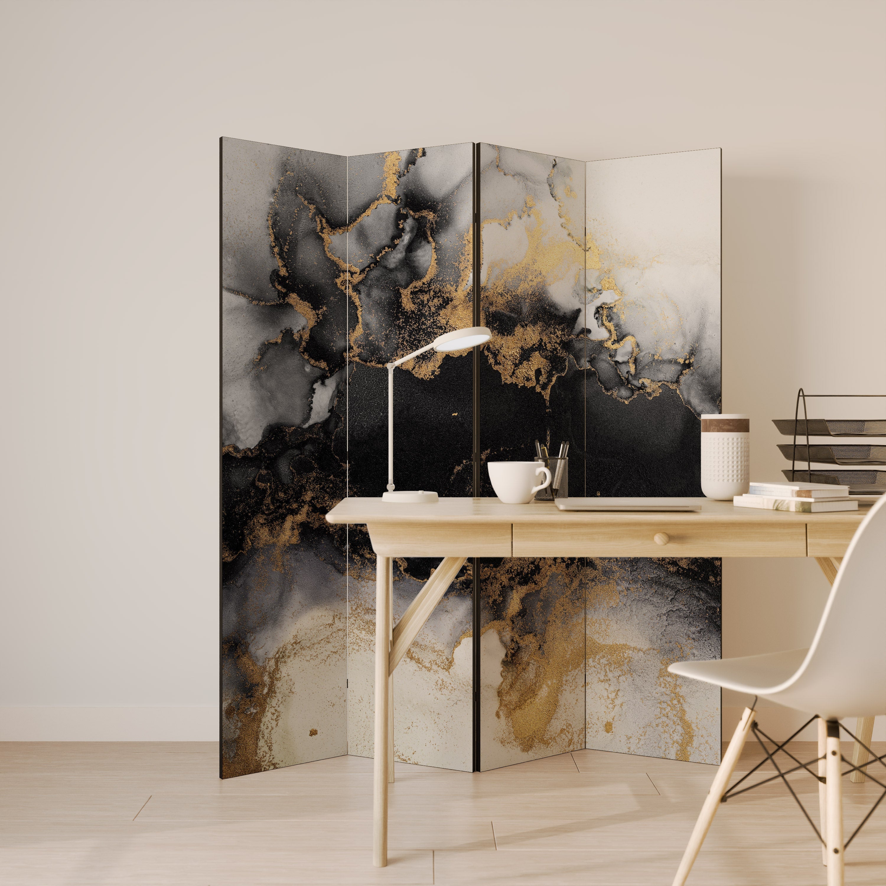 MARBLE OF TOMMORROW Dekorativer 4-teiliger Raumteiler