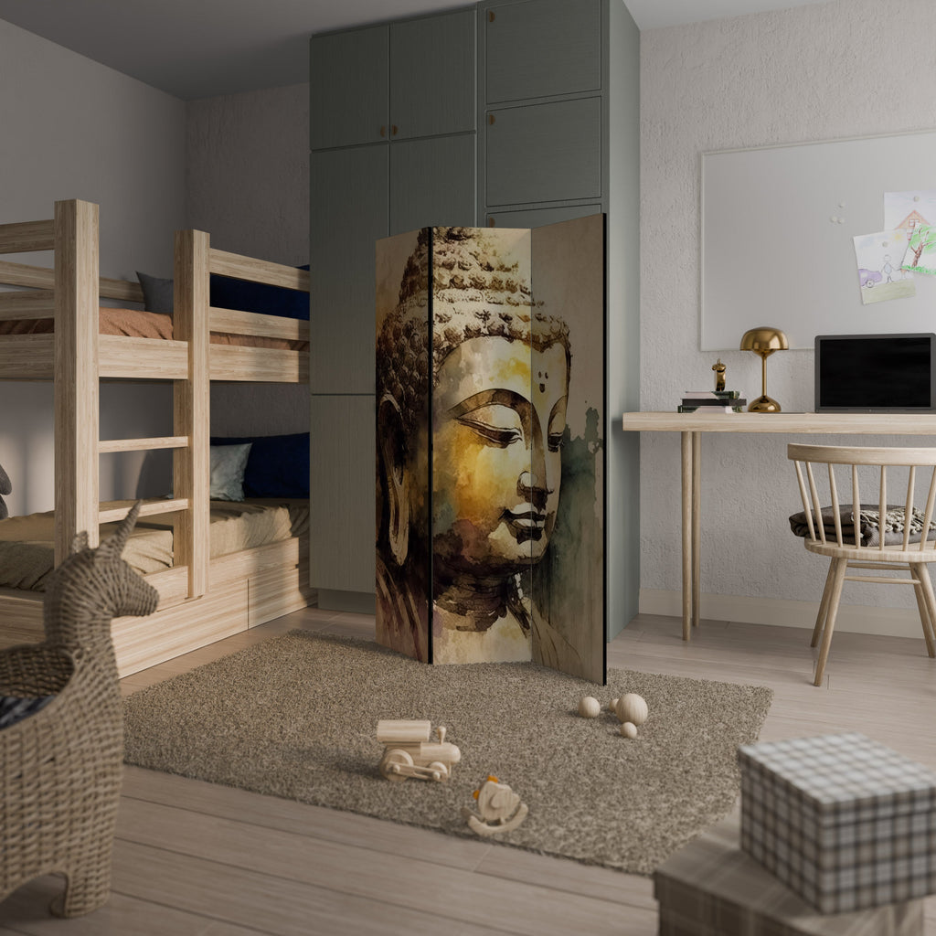 TRANQUIL BUDDHA WHISPERS Dekorativer 3-teiliger Raumteiler