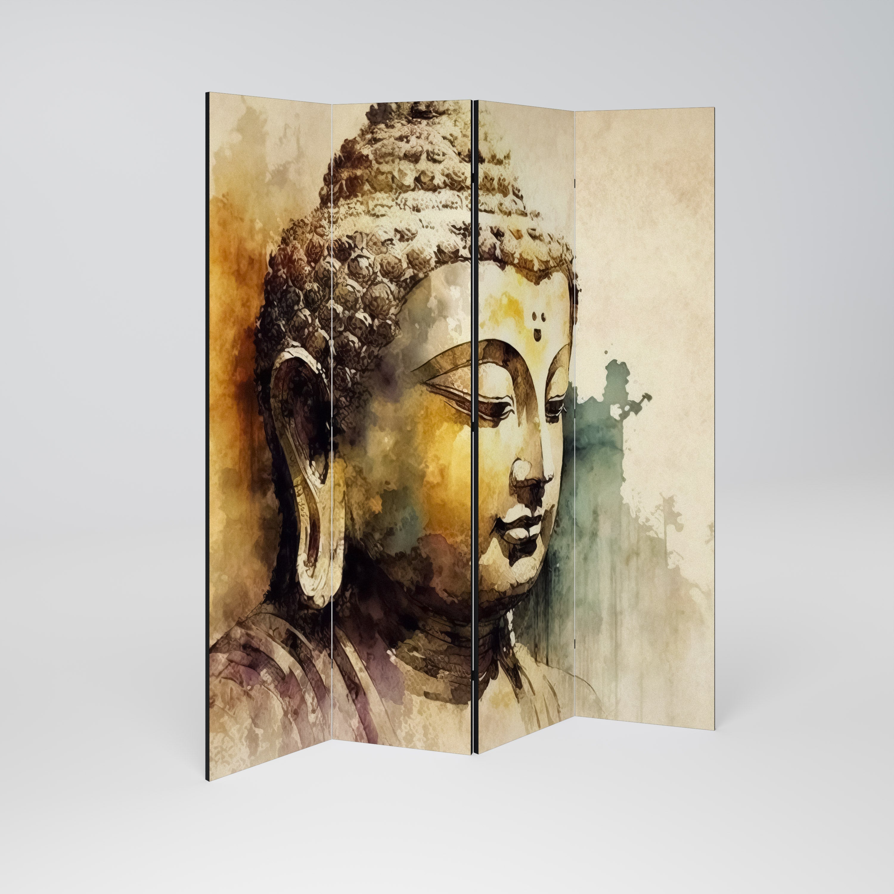 TRANQUIL BUDDHA WHISPERS Dekorativer 4-teiliger Raumteiler