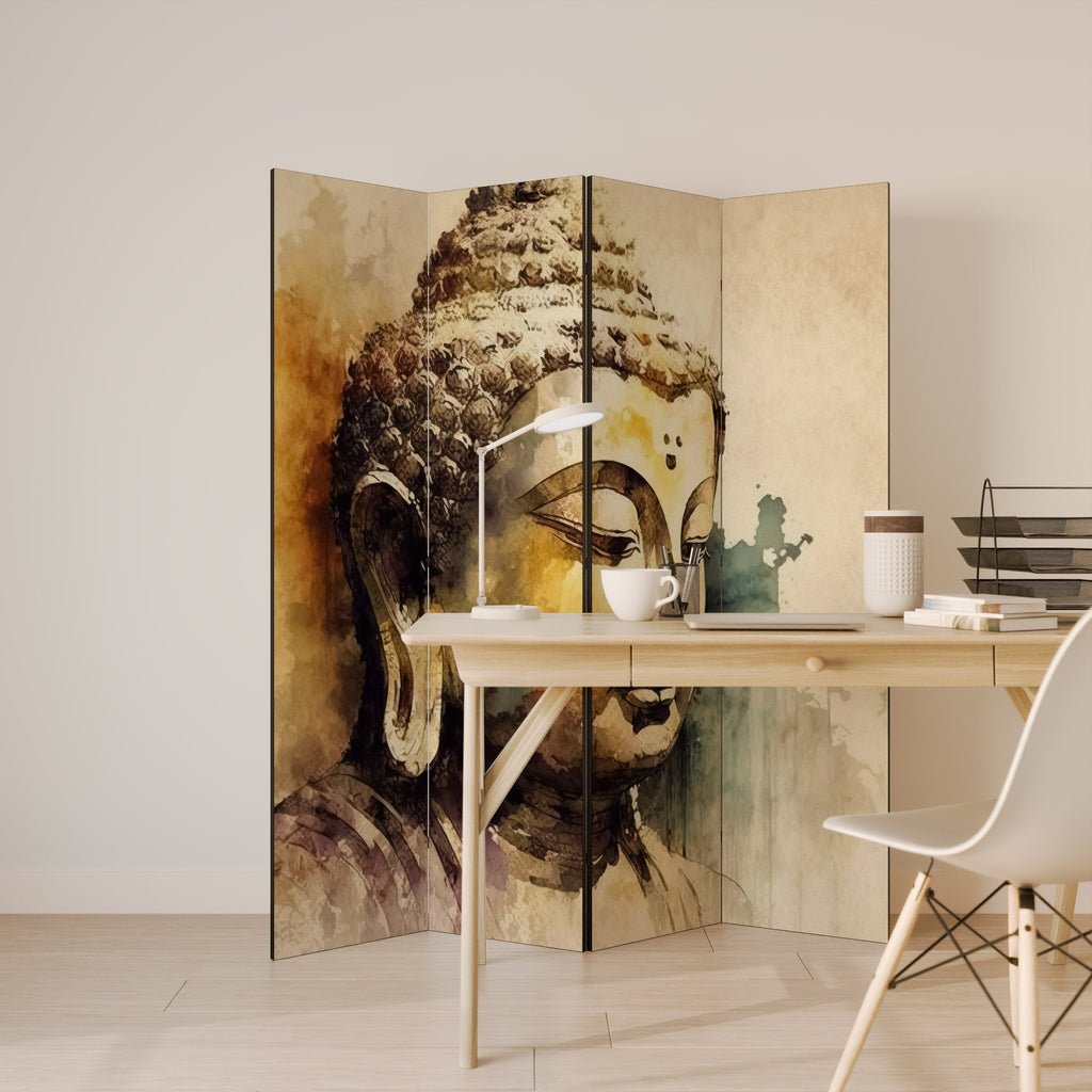 TRANQUIL BUDDHA WHISPERS Dekorativer 4-teiliger Raumteiler